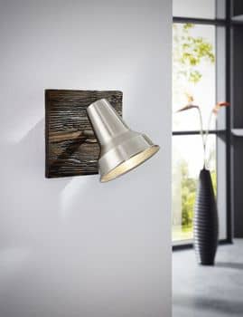 Eglo 95646 Filipina LED Wandleuchte 3,3W Wandstrahler Stahl Holz Braun