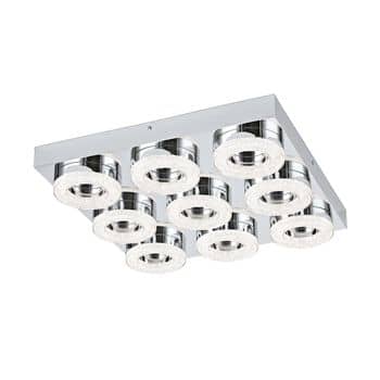 Eglo 95665 Fradelo LED Deckenleuchte rund 9x4W Stahl Chrom