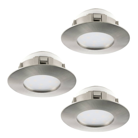 Eglo 95816 Pineda LED Einbauleuchte 3x6W Ø7,8cm Nickel