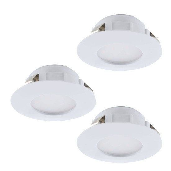 Eglo 95821 Pineda LED Einbauleuchte 3x6W Ø7,8cm Weiss IP44