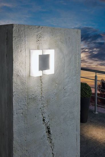 Eglo 95987 SITIA LED Außen-Wand-/Deckenleuchte 2x4,8W Nickel-Matt Weiss Warmweiss IP44