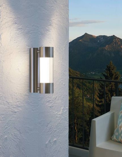 Eglo 96013 ROBLEDO LED Außen-Wand-/Deckenleuchte 2x3,7W Edelstahl Warmweiss IP44