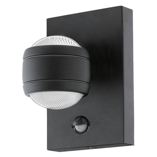 Eglo 96021 SESIMBA 1 LED Außen-Wandleuchte 2x3,7W Sensor Schwarz Warmweiss IP44