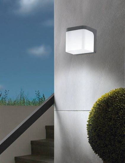 Eglo 96256 JORBA LED Außen-Wand-/Deckenleuchte 4,9W Anthrazit Weiss Warmweiss IP44