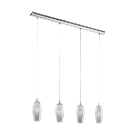 Eglo 96344 Farsala Hängeleuchte 4X2,5W nickel schwarz transparent klar
