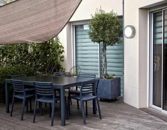 Eglo 96365 VENTO 2 LED Außen-Wand-/Deckenleuchte 5,4W Ø185mm Edelstahl Weiss Warmweiss IP44