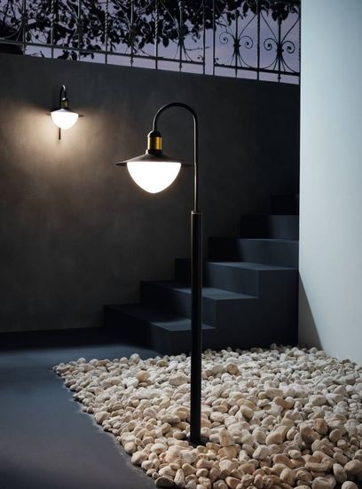 Eglo 97287 SIRMIONE E27 Außen-Stehleuchte 340x270mm Schwarz Gold Weiss IP44