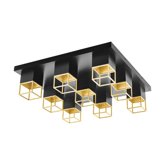 EGLO 97732 MONTEBALDO LED Deckenleuchte schwarz gold GU10 9x5W