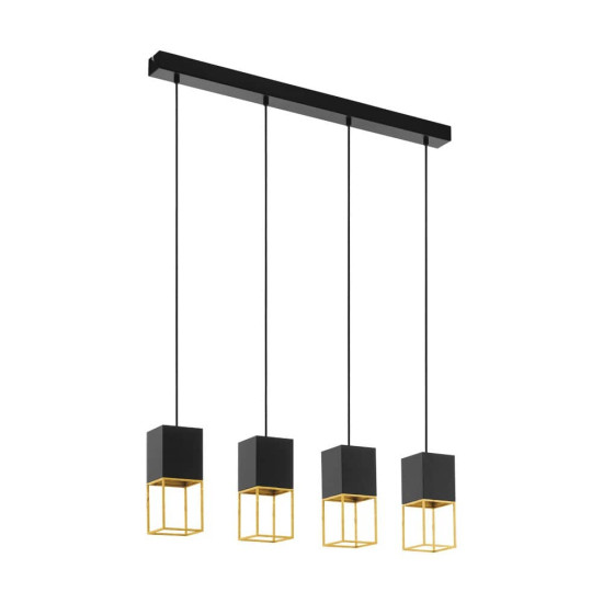 EGLO 97734 MONTEBALDO LED Pendelleuchte schwarz gold GU10 4x5W