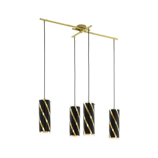 EGLO 97768 PINTO NERO 1 Pendelleuchte schwarz gold 4xE27
