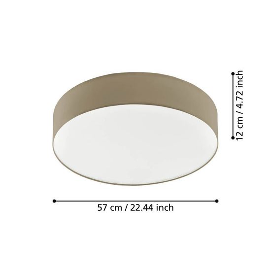 Eglo 97778 ROMAO 3 LED Deckenleuchte 36W Ø570mm Weiss Taupe Weiss Fernbedienung steuerbare Lichtfarbe dimmbar