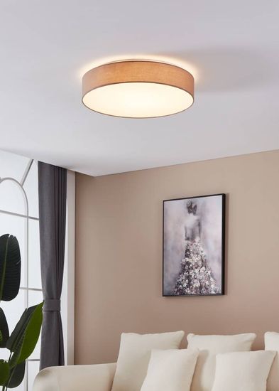 Eglo 97778 ROMAO 3 LED Deckenleuchte 36W Ø570mm Weiss Taupe Weiss Fernbedienung steuerbare Lichtfarbe dimmbar