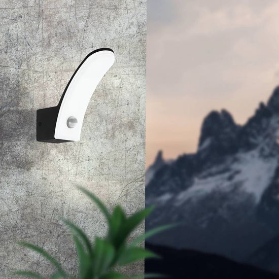 Eglo 98149 FIUMICINO LED Außen-Wand-/Deckenleuchte 11,5W Sensor Schwarz Weiss Warmweiss IP44