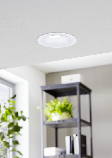 Eglo LED Einbauspot Saliceto dimmbar 4,8W warmweiss 2700K Weiss Aluminium starr Ø9cm 98243