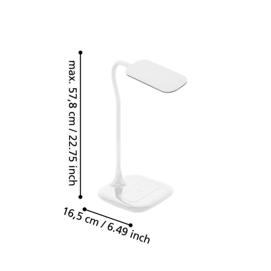 Eglo 98247 MASSERIE LED Tischleuchte 3,4W Weiss 3-step dimming neutralweiss dimmbar