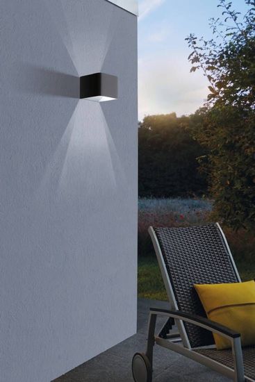 Eglo 98269 DONINNI 1 LED Außen-Wand-/Deckenleuchte 6,2W 135x120mm Anthrazit Warmweiss IP55