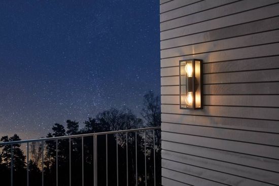 Eglo 98273 ALAMONTE 1 E27 Außen-Wand-/Deckenleuchte klar Schwarz IP44