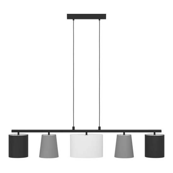 Eglo 98588 ALMEIDA 1 E14 5-fach Hängeleuchte 1200x255mm Schwarz Grau Weiss