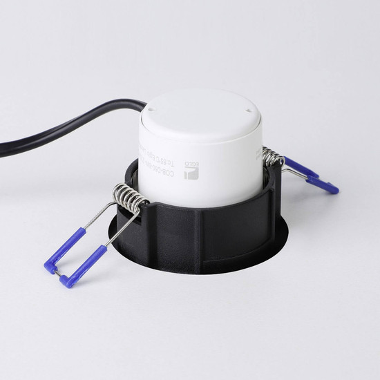 Eglo LED Einbauspot Saliceto dimmbar 4,8W warmweiss 2700K Schwarz Aluminium starr Ø9cm 98607