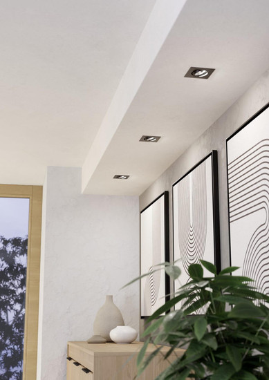 Eglo LED Einbauspot Saliceto dimmbar 4,8W warmweiss 2700K Schwarz Aluminium 9x9cm 98611