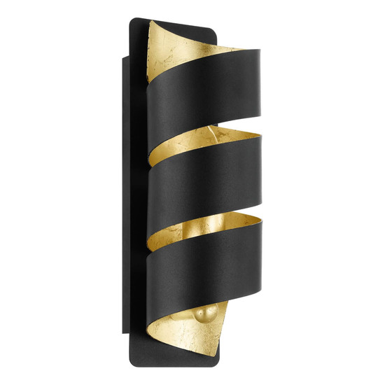 Eglo Wandleuchte Elizondo E14 Schwarz Gold Stahl 27x8cm 98755
