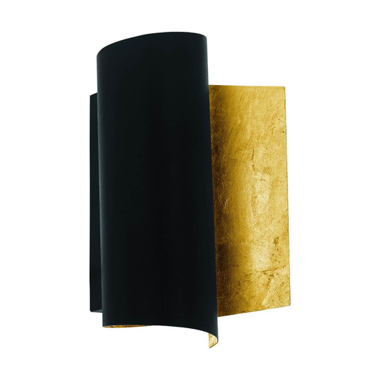 Eglo Wandleuchte Falicetto E27 Schwarz Gold Stahl 25x16cm 98759