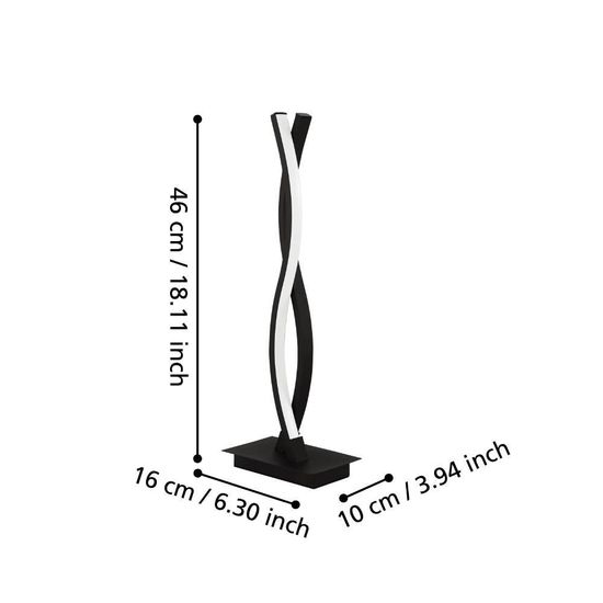 Eglo 99318 LASANA 3 LED Tischleuchte 11,5W 160x100mm Schwarz Weiss warmweiss