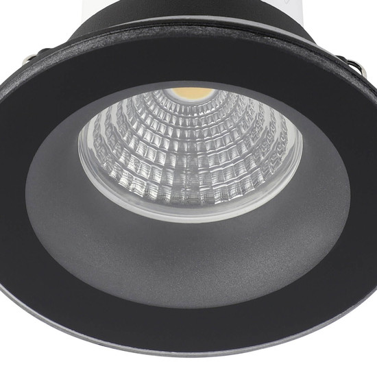 Eglo LED Einbauspot Salabate dimmbar 6W warmweiss 2700K IP44 Schwarz Klar Aluminium Glas Ø9cm 99493