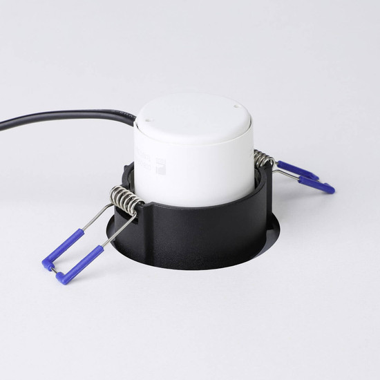 Eglo LED Einbauspot Salabate dimmbar 6W warmweiss 2700K IP44 Schwarz Klar Aluminium Glas Ø9cm 99493