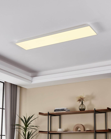 Eglo LED Deckenleuchte Herrora-Z Smart 3-flammig dimmbar 3x 10,5W CCT warm-/tageslichtweiss 2700-6500K Zigbee Weiss Aluminium 120x30cm 99549