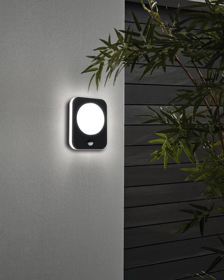 Eglo 99584 MADRIZ LED Außen-Wand-/Deckenleuchte 2x3,6W Sensor Schwarz Weiss Warmweiss IP44