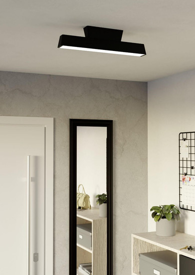 Eglo LED Deckenleuchte Simolaris-Z Smart dimmbar 16W RGB CCT warm-/tageslichtweiss 2700-6500K Zigbee Schwarz Aluminium Stahl 47x11cm 99601