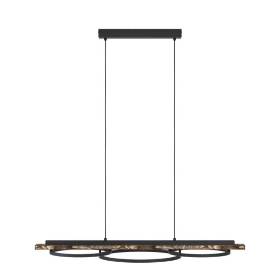 Eglo 99624 BOYAL LED 2-fach Hängeleuchte 2x12,5W, 1x15,5W 1010x400mm Schwarz Braun Weiss warmweiss dimmbar