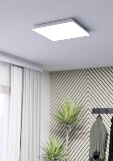Eglo LED Deckenleuchte Herrora-Z Smart dimmbar 22W CCT warm-/tageslichtweiss 2700-6500K Zigbee Weiss Aluminium 45x45cm 99639