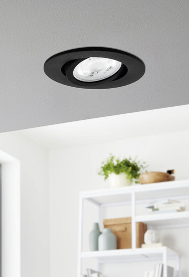 Eglo LED Einbauspot Saliceto-Z Smart dimmbar 4,7W RGB CCT warm-/tageslichtweiss 2700-6500K Zigbee Schwarz Aluminium Ø9cm 99669