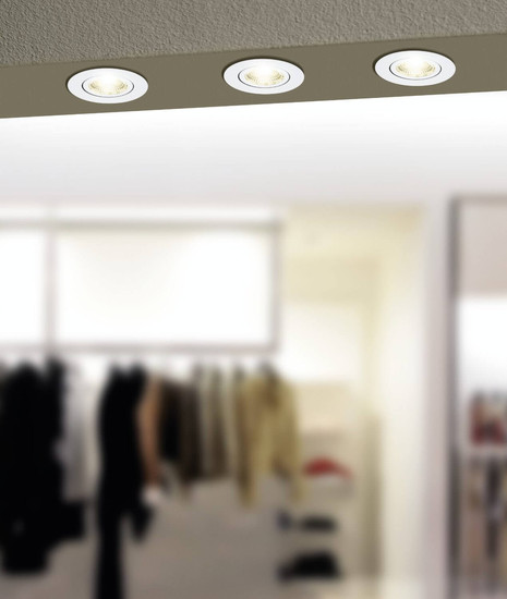 Eglo LED Einbauspot Saliceto-Z Smart dimmbar 4,7W RGB CCT warm-/tageslichtweiss 2700-6500K Zigbee Weiss Aluminium Ø9cm 99671