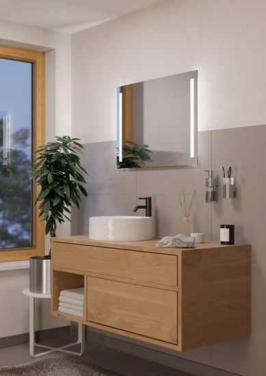 Eglo 99773 BUENAVISTA LED Wand-/Deckenleuchte 2x5,1W Touchschalter Spiegellampe Silber Neutralweiss IP44