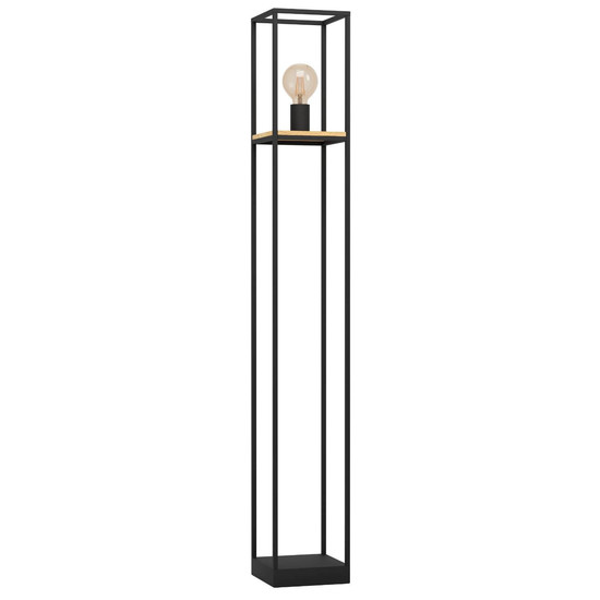 Eglo Stehleuchte Libertad E27 Schwarz Braun Stahl Holz 128,5cm 99798