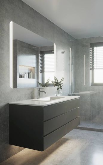 Eglo 99854 BUENAVISTA 2 LED Wand-/Deckenleuchte 4x6,2W Touchschalter Spiegelleuchte Silber Steuerbare Lichtfarbe IP44