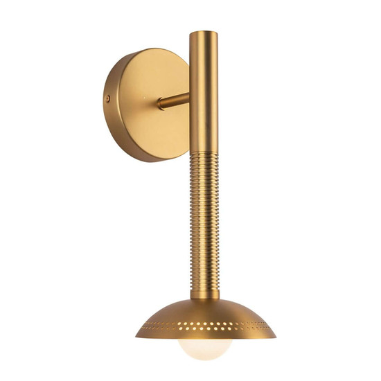 Elstead Arden LED Wandleuchte dimmbar warmweiss 6W Gold gebürstet Alu Stahl Opalglas 36cm