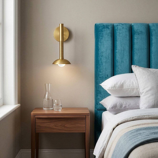 Elstead Arden LED Wandleuchte dimmbar warmweiss 6W Gold gebürstet Alu Stahl Opalglas 36cm