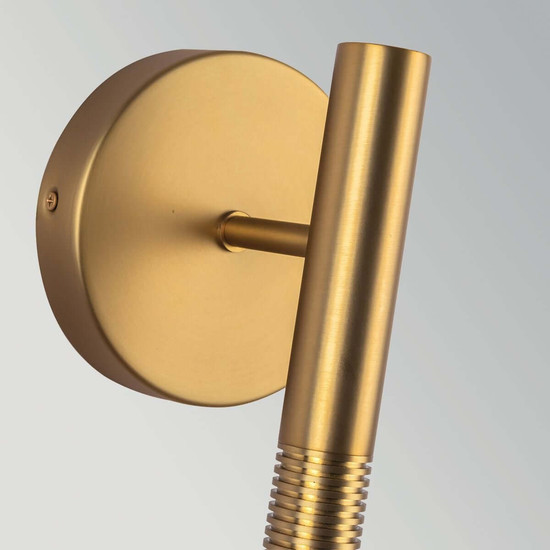 Elstead Arden LED Wandleuchte dimmbar warmweiss 6W Gold gebürstet Alu Stahl Opalglas 36cm