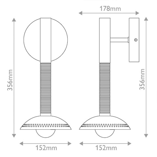 Elstead Arden LED Wandleuchte dimmbar warmweiss 6W Gold gebürstet Alu Stahl Opalglas 36cm
