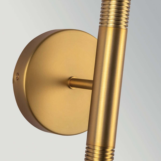 Elstead Arden LED Wandleuchte 2-flammig dimmbar warmweiss 11W Gold gebürstet Alu Stahl Opalglas 57cm