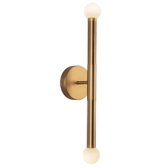 Elstead Arden LED Wandleuchte 2-flammig dimmbar warmweiss 11W Gold gebürstet Alu Stahl Opalglas 57cm