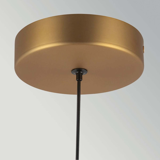 Elstead Arden LED Pendelleuchte dimmbar warmweiss 6W Gold gebürstet Alu Stahl Opalglas Ø15cm