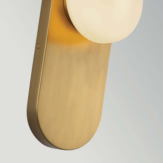 Elstead Ariel Wandleuchte E27 Gold gebürstet Stahl Opalglas 32cm