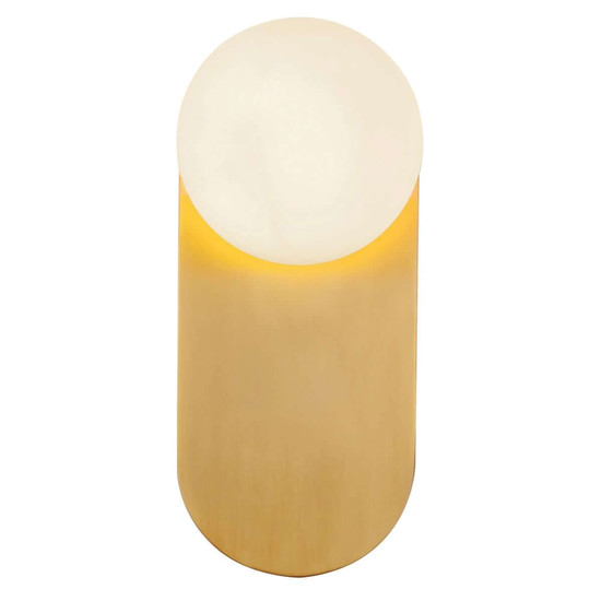 Elstead Ariel Wandleuchte E27 Gold gebürstet Stahl Opalglas 32cm