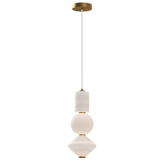 Elstead Bijou LED Pendelleuchte Altgold Opal matt