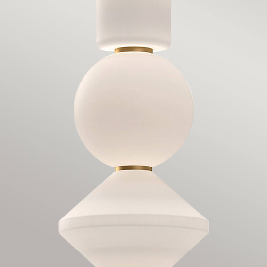 Elstead Bijou LED Pendelleuchte Altgold Opal matt